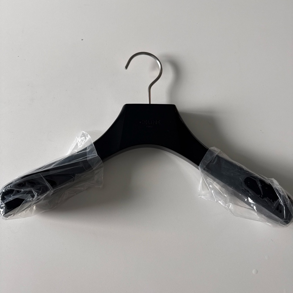 Celine Black Wooden Hanger with Metal Hook